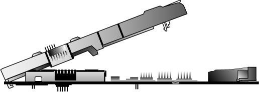 BBU Pivoting onto Controller Board Illustration